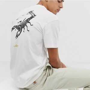 NWT! Globe Scorpion Hard Times White Skate T-Shirt